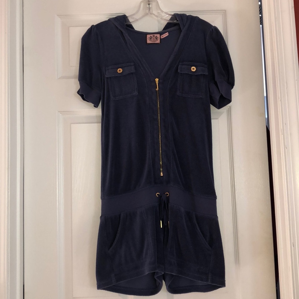 Juicy Couture Hooded Romper in Navy